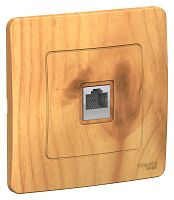 Розетка телефонная с рамкой Systeme Electric Blanca 1-м. RJ11 ясень картинка